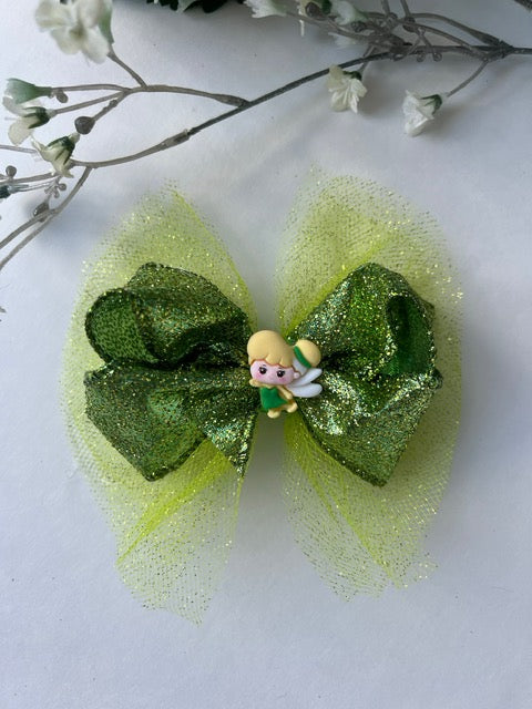 Tinkerbell clip in hair bow